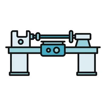 Lathe machine tool turning engineering industry icon Stock Illustration