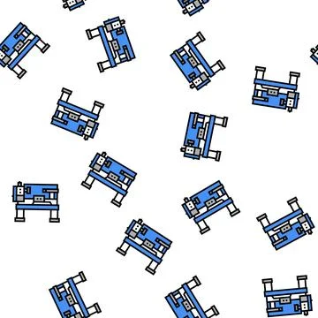 Lathe machine vector seamless pattern Stock Illustration