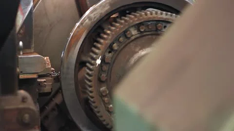 Lathe in a metal processing industry Stock Footage 20484862