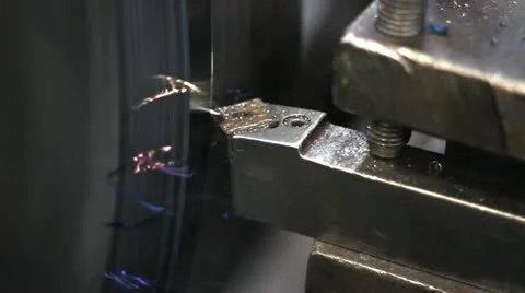 Lathe in a metal processing industry Stock Footage 20538942