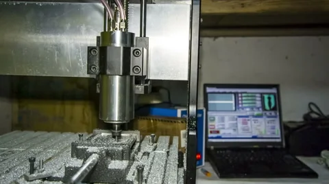 Lathe With Numerical Control Processing At Workshop Video stock 64997258