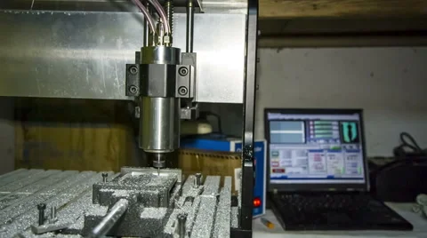 Lathe With Numerical Control Working At Workshop Stock Footage 41605419
