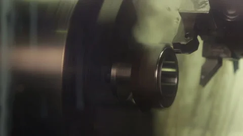 Lathe in operation closeup Stock Footage 46171721