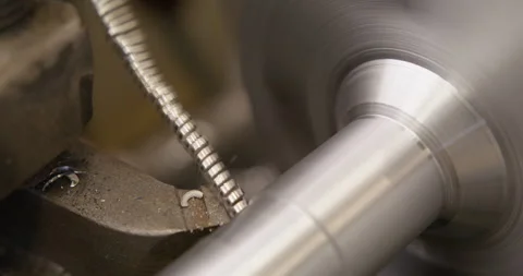 The lathe is in operation , processes the part Stock Footage 244015133