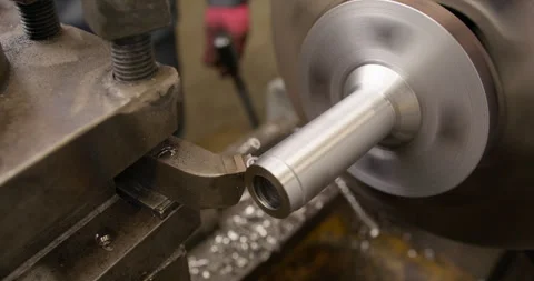 The lathe is in operation , processes the part Stock Footage 244015166