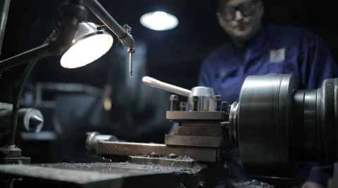 Lathe Pilling Industrial Drill Machine Stock Footage 60468273