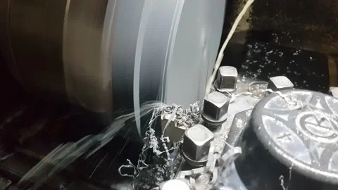 Lathe in the process of processing different materials Stock Footage 169986121