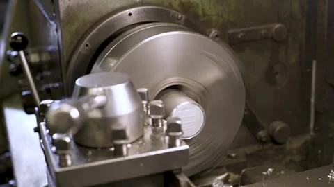 Lathe in the process of processing different materials Stock Footage 242011879