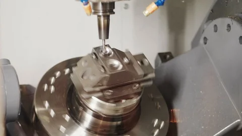 Lathe tool with CNC, Y-axis electric module milling detail Stock Footage 117828984