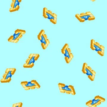 Lathe tool work isometric icon seamless pattern Stock Illustration