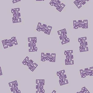 Lathe tool work line vector seamless pattern Stock Illustration