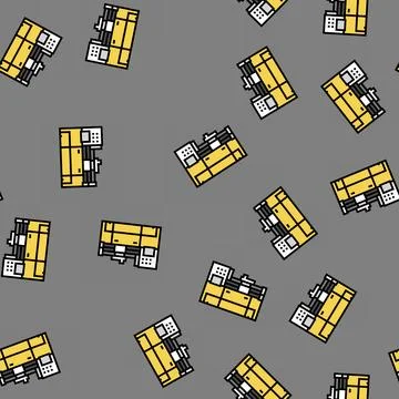 Lathe tool work vector seamless pattern Stock Illustration