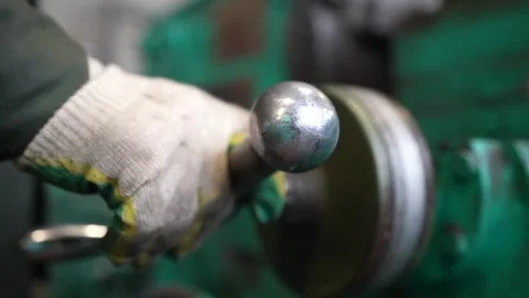 Lathe worker man working with a vernier and milling machine in a factory Stock Footage 300760277
