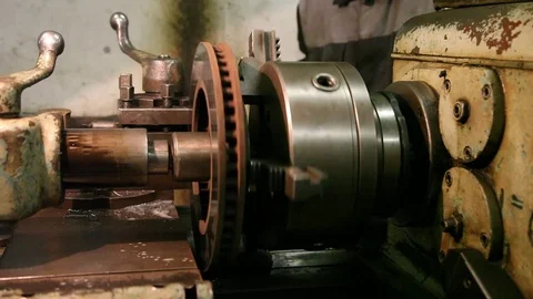 Lathe in working condition Stock Footage 78556447