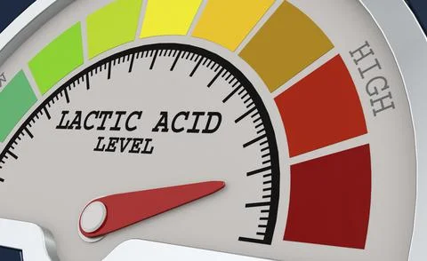 Latic acid level measuring scale with color indicator Stock Illustration