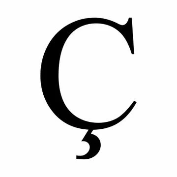 Latin C cedilla letter Stock Illustration