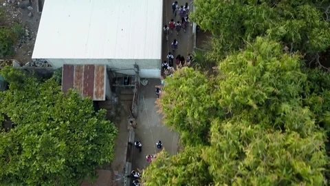 Latin college students leaving university after the bell rings in Guatemala Stock Footage 109073953