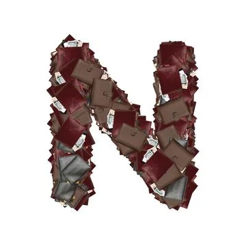 Latin fonts with wallets inside dollars. Stock Illustration