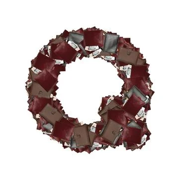 Latin fonts with wallets inside dollars. Stock-Illustration