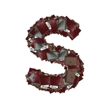 Latin fonts with wallets inside dollars. Stock Illustration