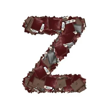 Latin fonts with wallets inside dollars. Stock-Illustration