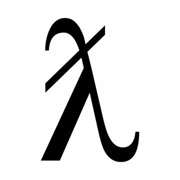Latin Lambda symbol with stroke Stock Illustration