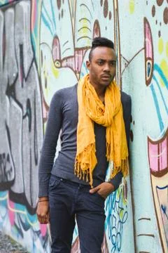 Latin man posing outdoors Stock Photos