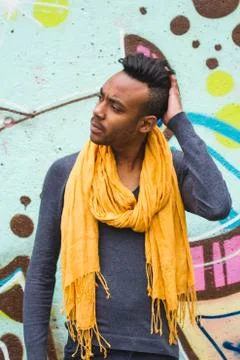 Latin man posing outdoors Stock Photos