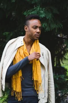 Latin man posing outdoors Stock Photos