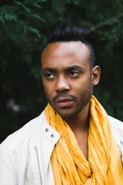 Latin man posing outdoors Stock Photos