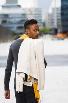 Latin man posing outdoors Stock Photos