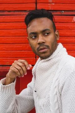 Latin man posing outdoors Stock Photos