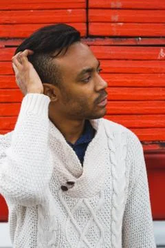 Latin man posing outdoors Stock Photos