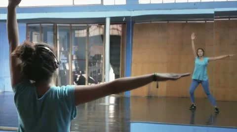 Latin model in Gym Doing Exercise Stock Footage 12295214