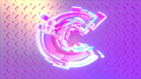 Latin Uppercase Letter C Made of Numerous Pieces. Stock Footage 252887641
