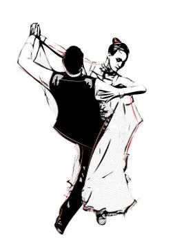 Latino dancers Stock Illustration