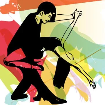Latino Dancing couple Stock Illustration