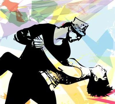 Latino Dancing couple Stock Illustration