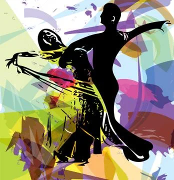 Latino Dancing couple Illustrazione stock