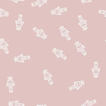 Latino man line seamless pattern Stock Illustration