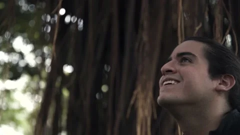 Latino Man In The Woods - Sequence Stock Footage 168331477