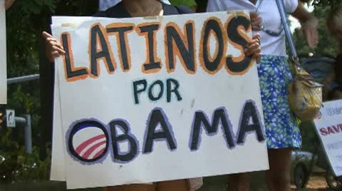 Latino support for Obama in 2012 Stock Footage 11706165