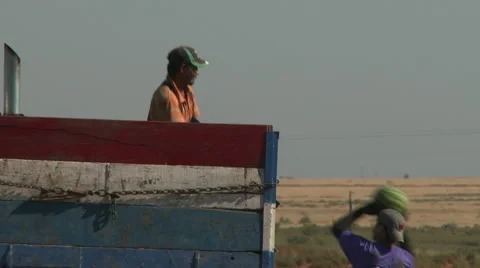 Latino workers load melons in Texas Stock Footage 51180473