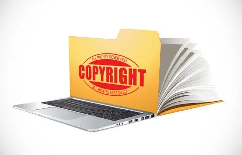 Latop concept - PC as computer data folder Stock Illustration