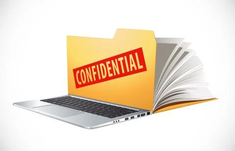 Latop concept - PC as computer data folder Stock Illustration