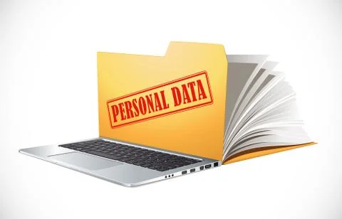 Latop concept - PC as computer data folder Stock Illustration