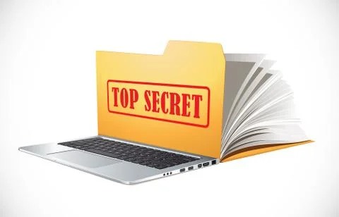 Latop concept - PC as computer data folder Stock Illustration