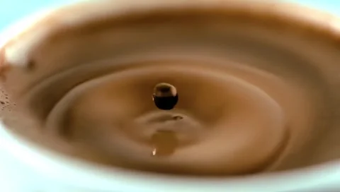 : Latte art being made. Closeup video of coffee latte art making Stock Footage 300025104