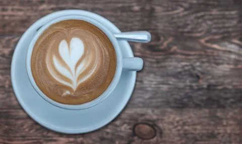 Latte Art In A Cafe 스톡 사진