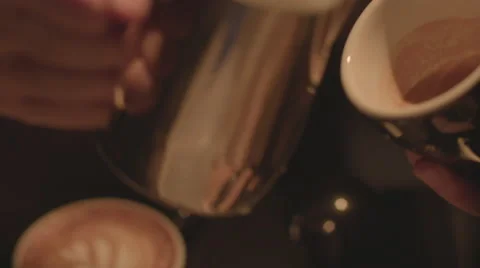 Latte Art Close Up Stock Footage 67346709